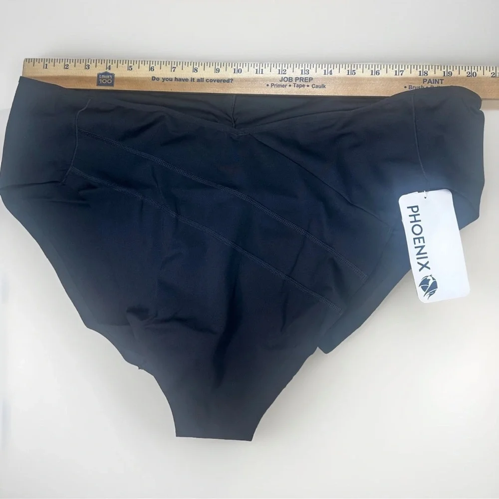 Phoenix Activewear Women’s Cheeky Bikini Bottom Swim‎ 3X Black NWT